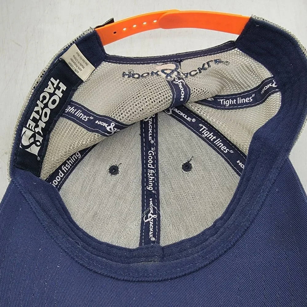 Hook And Tackle Adults Blue White Hat Cap Fishing Casual Comfort Outdoors